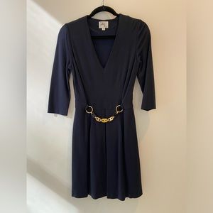 MILLY navy dress with belt, worn 2 times!